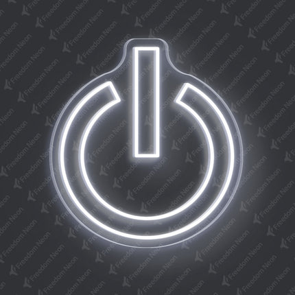 White Power Button Neon Sign