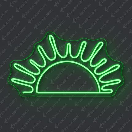 Green Radiant Rising Sun Neon Sign