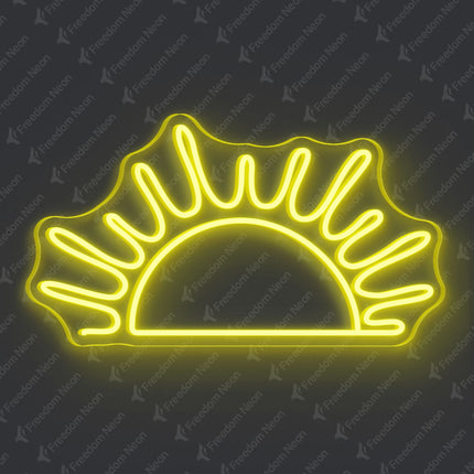 Lemon Yellow Radiant Rising Sun Neon Sign