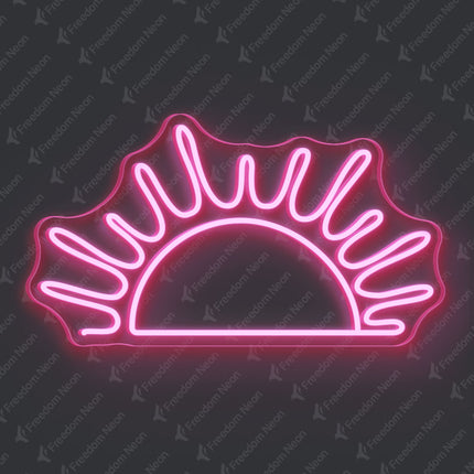 Light Pink Radiant Rising Sun Neon Sign
