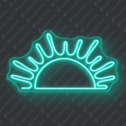 Mint Green Radiant Rising Sun Neon Sign