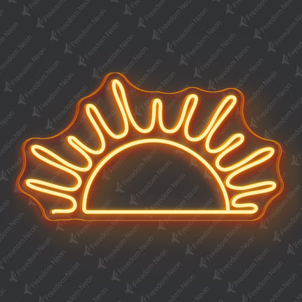 Orange Radiant Rising Sun Neon Sign