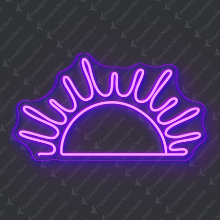 Purple Radiant Rising Sun Neon Sign