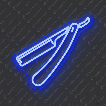 Blue Razor Blade Neon Sign