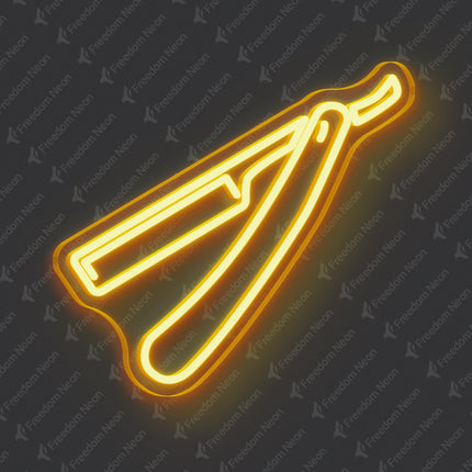 Gold Yellow Razor Blade Neon Sign