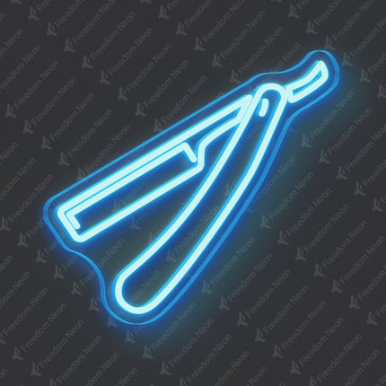 Ice Blue Razor Blade Neon Sign