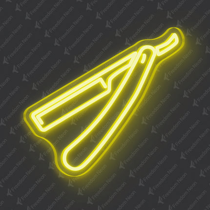 Lemon Yellow Razor Blade Neon Sign