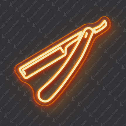 Orange Razor Blade Neon Sign