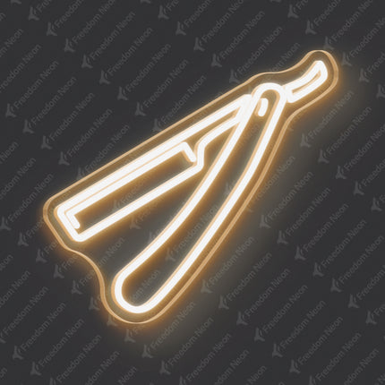 Warm White Razor Blade Neon Sign