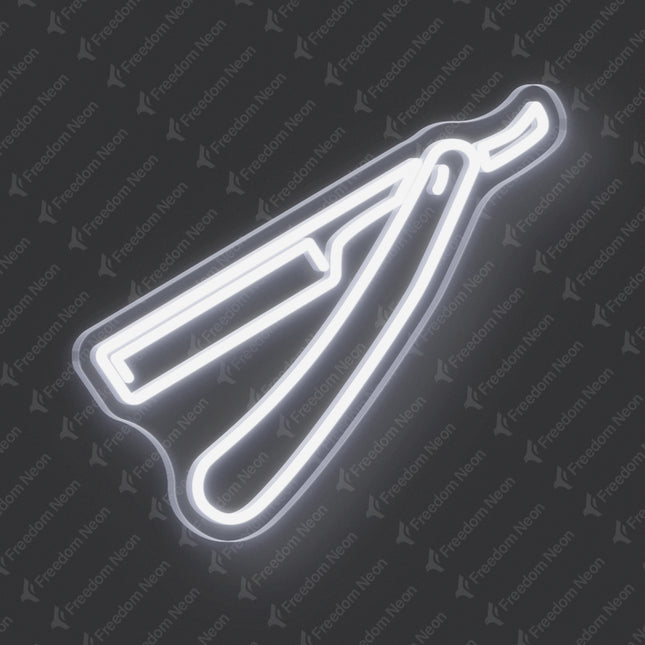 White Razor Blade Neon Sign