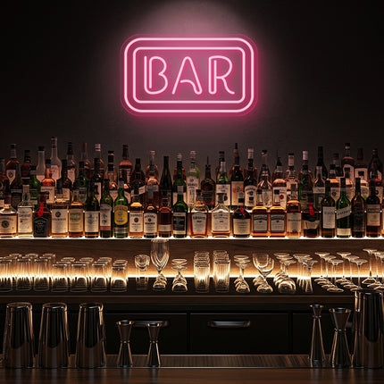 Light Pink Rectangular Bar Neon Sign