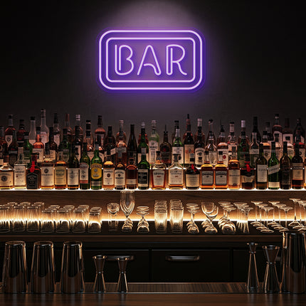 Purple Rectangular Bar Neon Sign