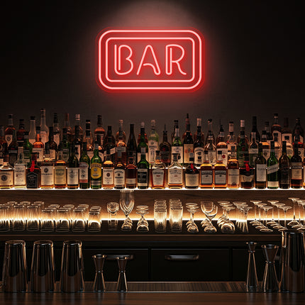 Red Rectangular Bar Neon Sign