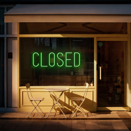 Green Rectangular Closed Neon Sign