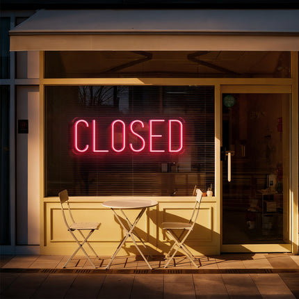 Light Pink Rectangular Closed Neon Sign