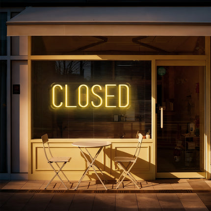 Warm White Rectangular Closed Neon Sign