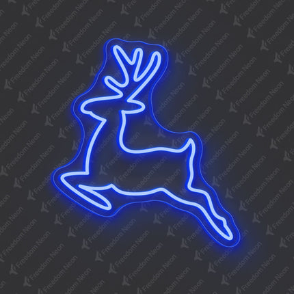 Blue Reindeer Neon Sign 2