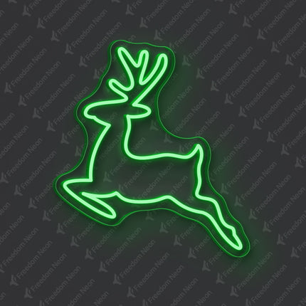 Green Reindeer Neon Sign 2