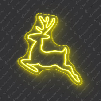 Lemon Yellow Reindeer Neon Sign 2