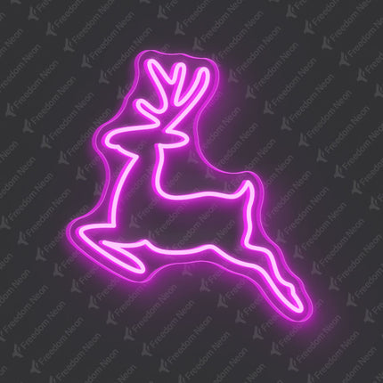 Pink Reindeer Neon Sign 2