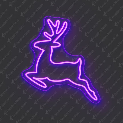 Purple Reindeer Neon Sign 2