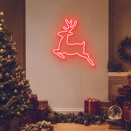 Red Reindeer Neon Sign 2