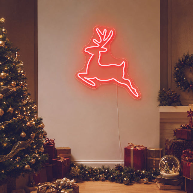 Red Reindeer Neon Sign 2