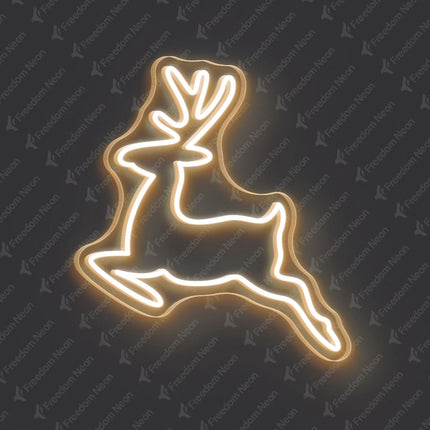Warm White Reindeer Neon Sign 2