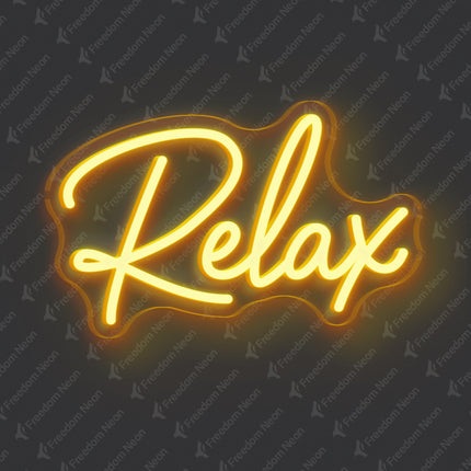 Golden Yellow Relax Neon Sign