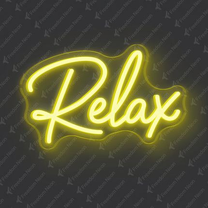 Lemon Yellow Relax Neon Sign
