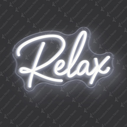White Relax Neon Sign