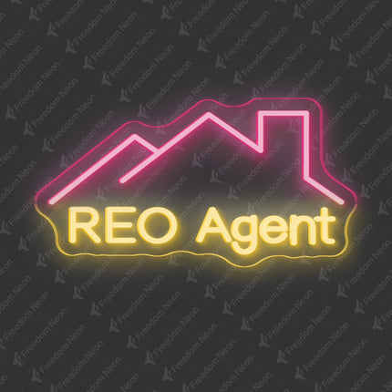 Light Pink & Warm White REO Agent Neon Sign