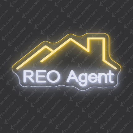 Warm White & White REO Agent Neon Sign
