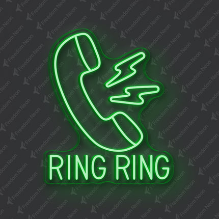 Green Ring Ring Neon Sign