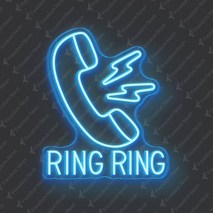 Ice Blue Ring Ring Neon Sign