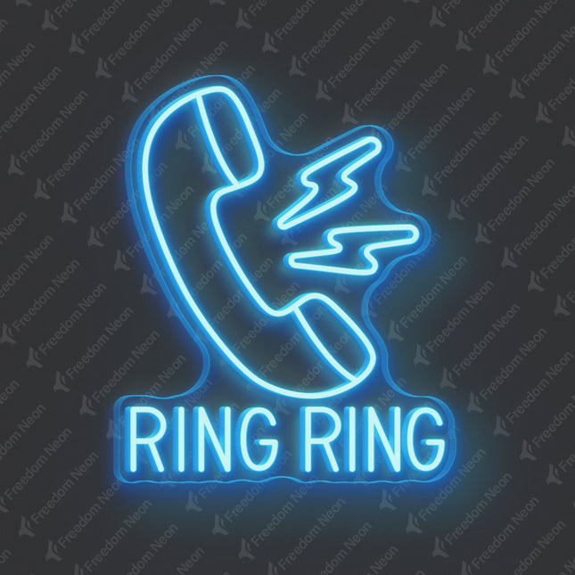 Ice Blue Ring Ring Neon Sign