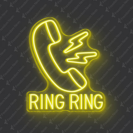 Lemon Yellow Ring Ring Neon Sign