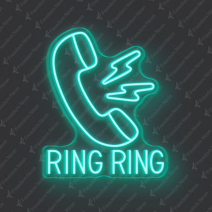 Mint Green Ring Ring Neon Sign