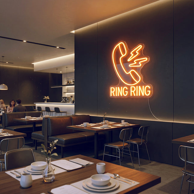 Orange Ring Ring Neon Sign