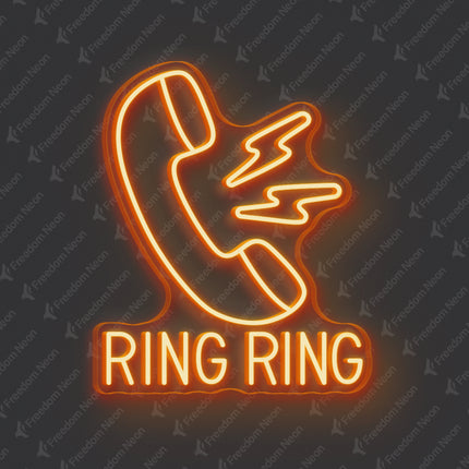 Orange Ring Ring Neon Sign