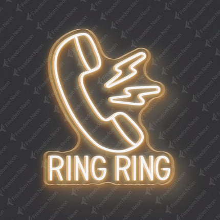 Warm White Ring Ring Neon Sign