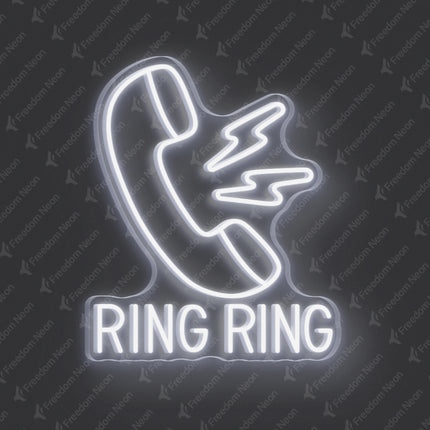 White Ring Ring Neon Sign
