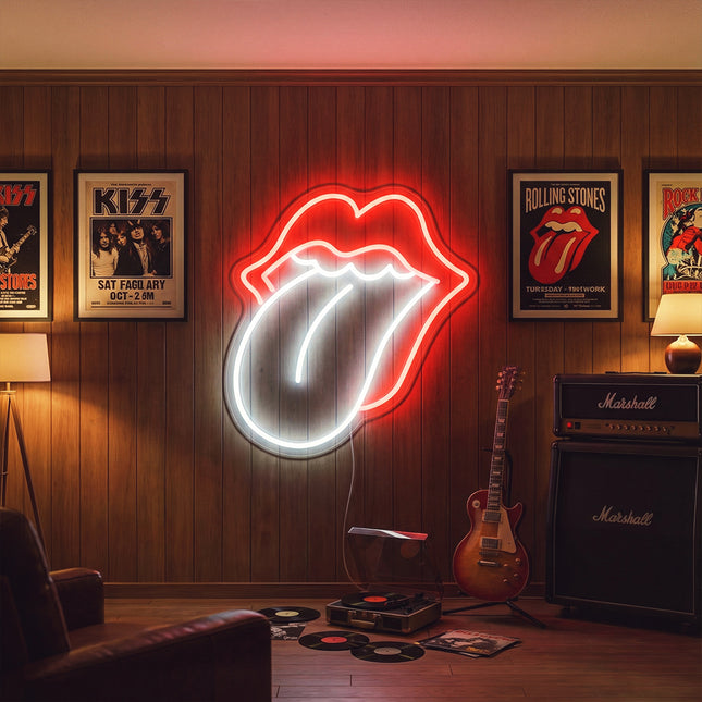 Rock n Roll Lick Tongue Neon Sign