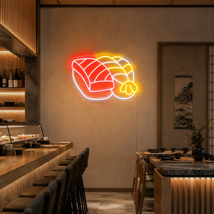Salmon & Ebi Sushi Platter Neon Sign