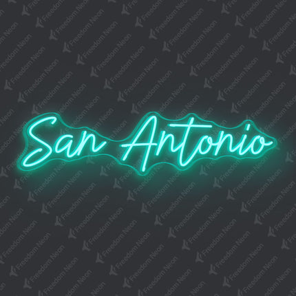 Mint Green San Antonio Neon Sign
