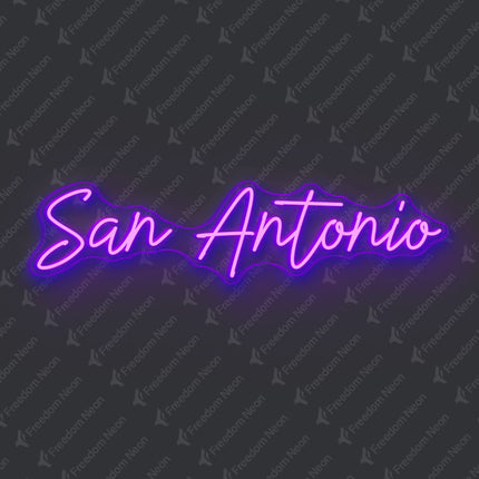 Purple San Antonio Neon Sign