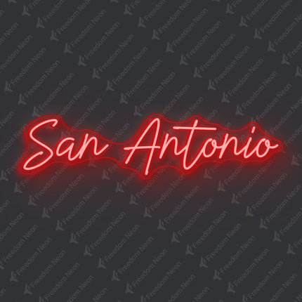 Red San Antonio Neon Sign