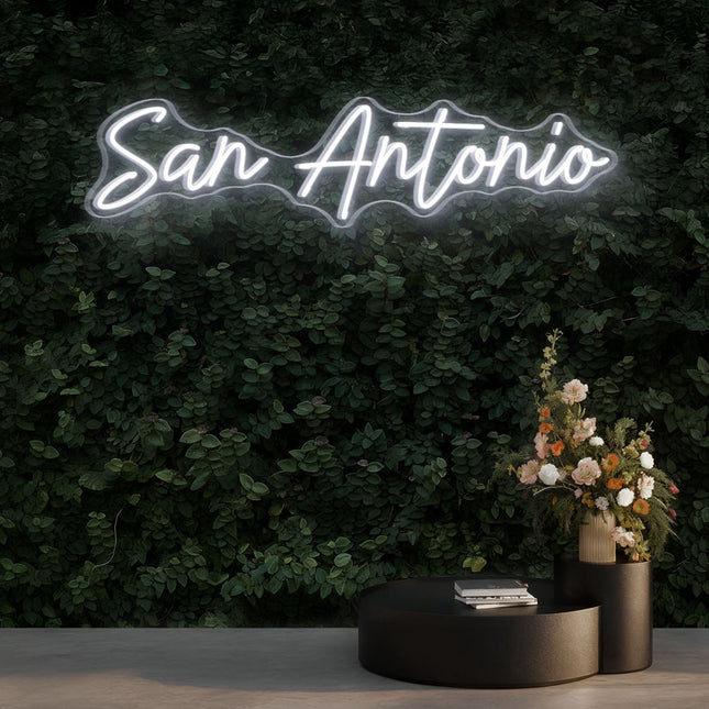 White San Antonio Neon Sign