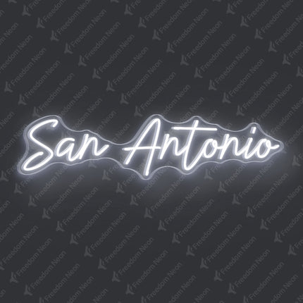White San Antonio Neon Sign