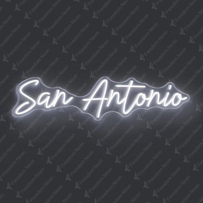 White San Antonio Neon Sign